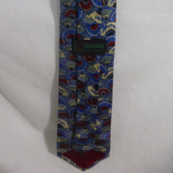 Sidae Fashion, fan print, necktie, 100% silk, Made In Korea - Picture 2 of 7